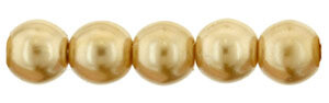 4mm Czech Glass Round Beads - Pearl Gold