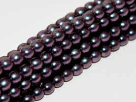 4mm Czech Glass Beads - Polynesian Pearl Purple
