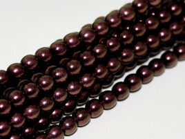 4mm Czech Glass Beads: Polynesian Pearl Burgundy