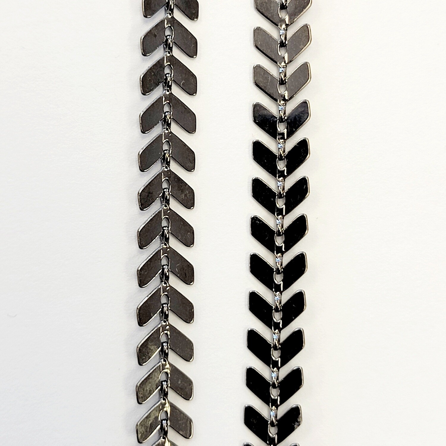 Chevron Herringbone Chain - Gunmetal