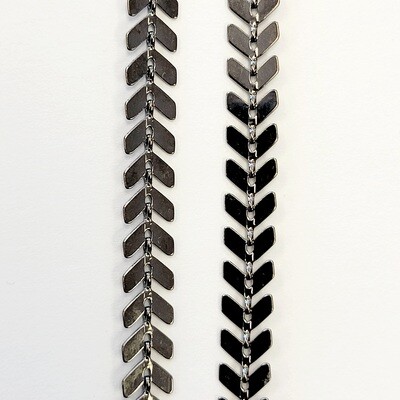 Chevron Herringbone Chain - Gunmetal