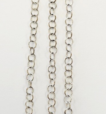 Cable Chain 4mm Fine - Silver Plated