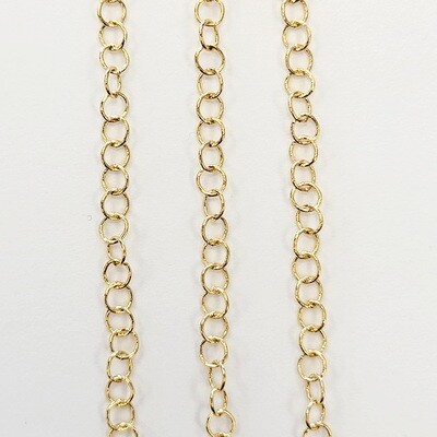 Cable Chain 4mm Fine - Gold Plated