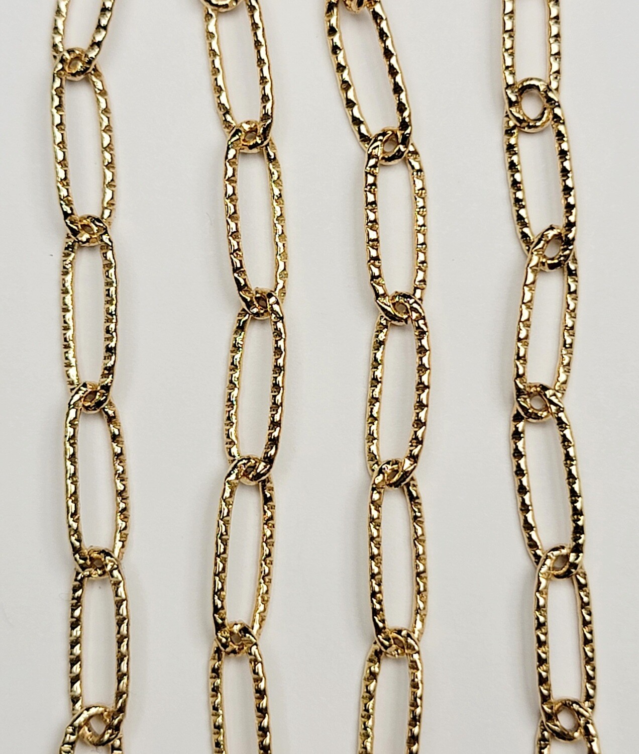 Paperclip Chain Textured- Gold Plated