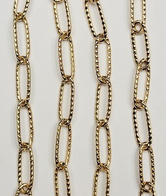 Paperclip Chain Textured- Gold Plated