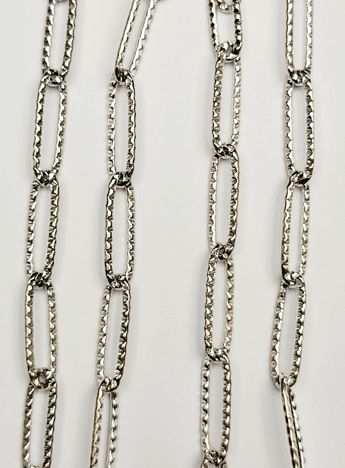 Paperclip Chain Textured - Silver Plated Paperclip Chain Textured - Silver Plated