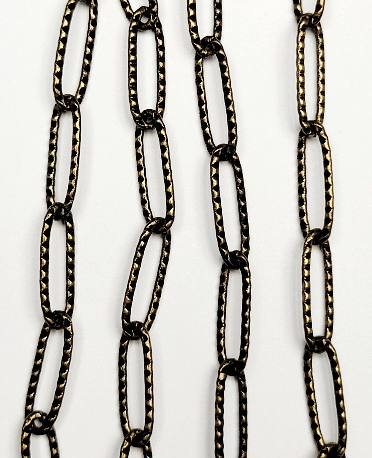 Paperclip Chain Textured - Antique Brass
