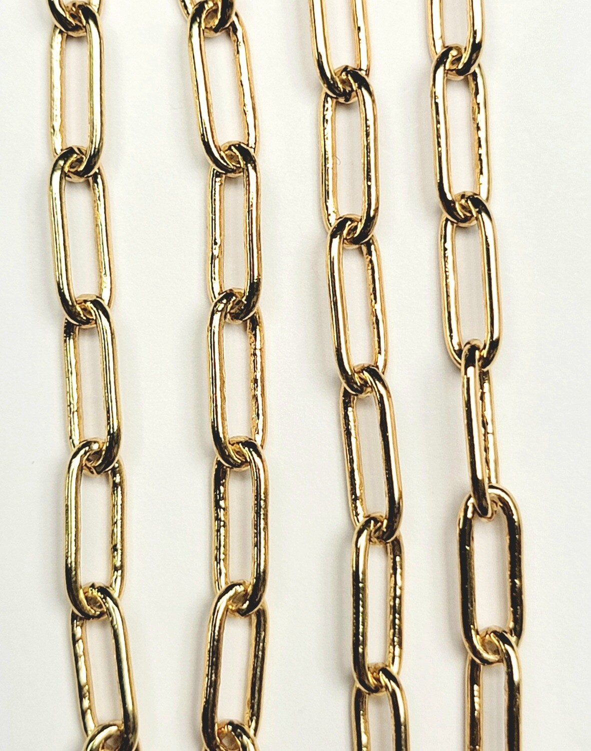 Paperclip Chain Smooth - Gold Plated Paperclip Chain Smooth - Gold Plated