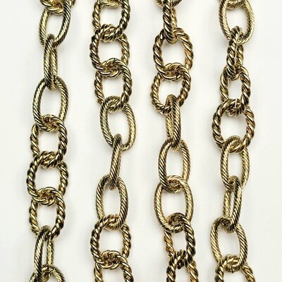 Cable Chain Textured Chunky - Gold Plated *CLOSEOUT* Cable Chain Textured Chunky - Gold Plated *CLOSEOUT*