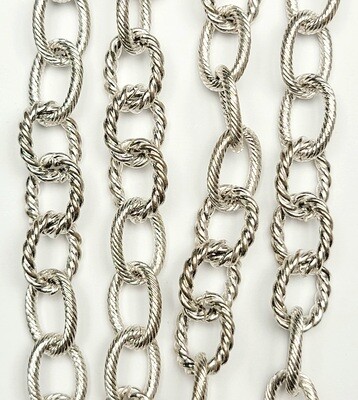 Cable Chain Textured Chunky - Silver Plated*CLOSEOUT* Cable Chain Textured Chunky - Silver Plated*CLOSEOUT*