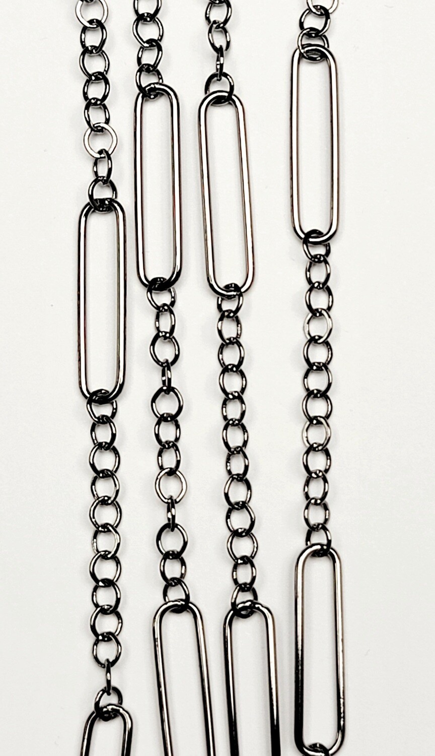 Paperclip and Round Cable Chain - Gunmetal Plated Paperclip and Round Cable Chain - Gunmetal Plated