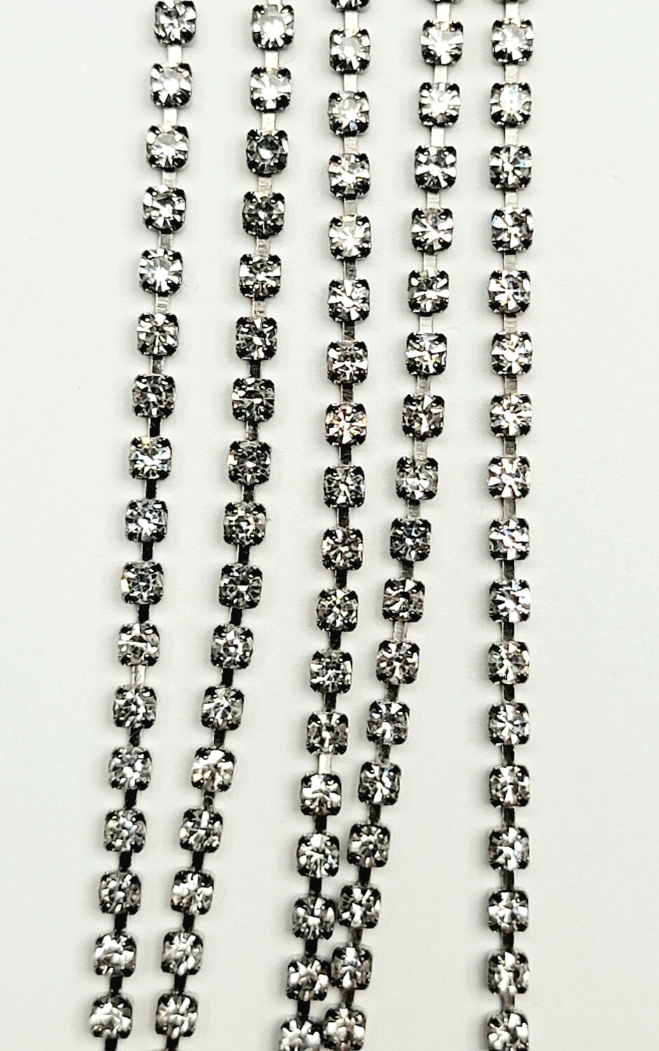 2mm Cup Chain - Crystal Rhinestone/Gunmetal Base
