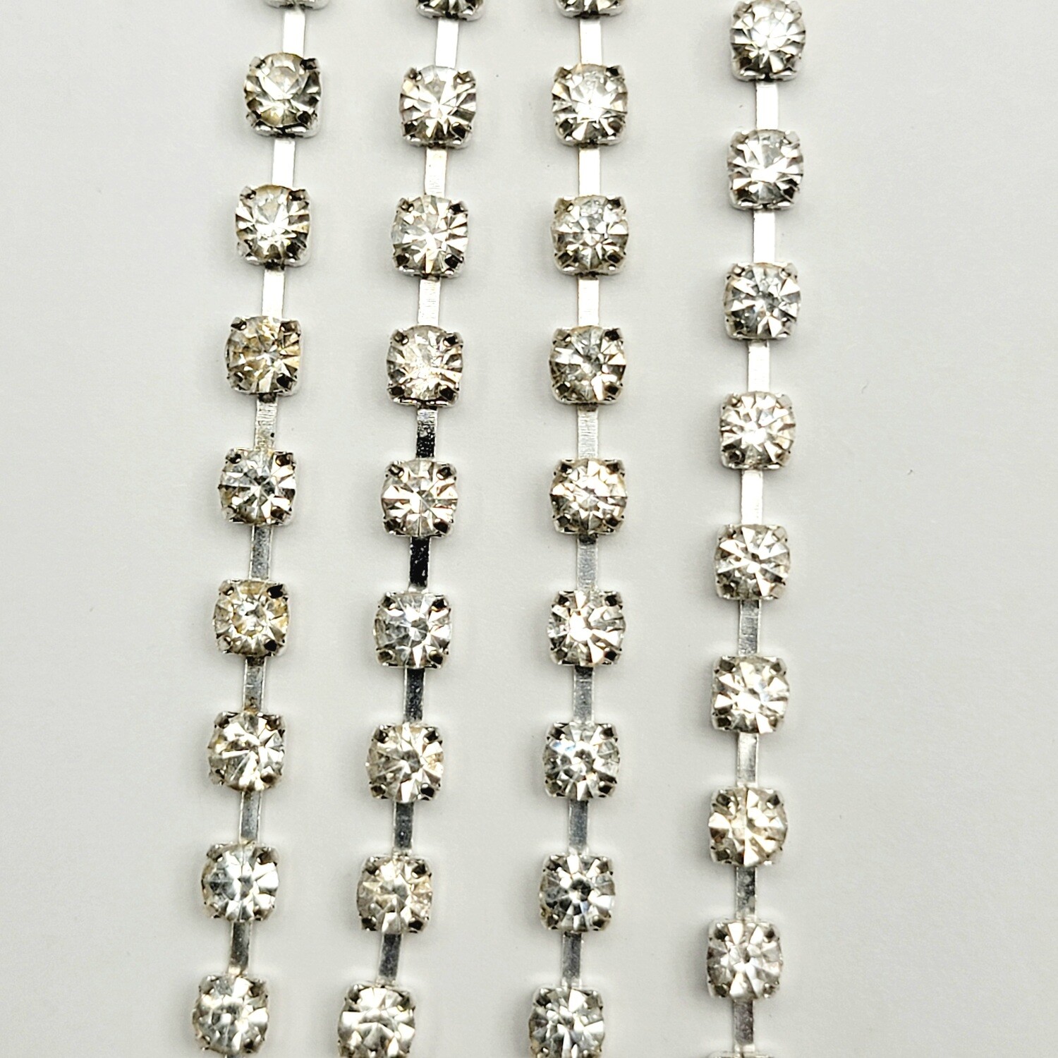 4mm Cup Chain - Crystal Rhinestone/Silver Base