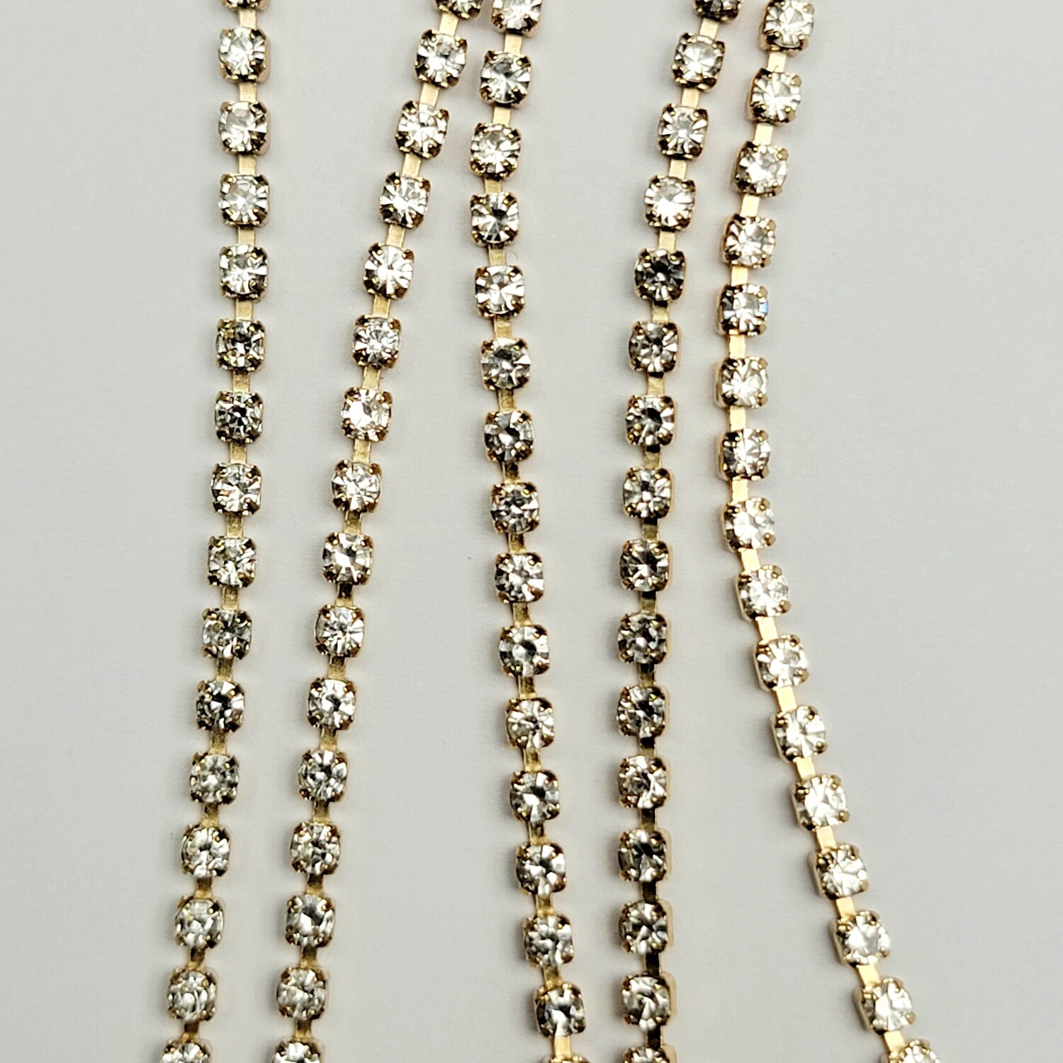 2mm Cup Chain - Crystal Rhinestone/Gold Base