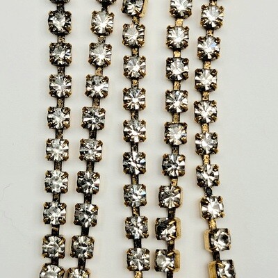 4mm Cup Chain - Crystal Rhinestone/Brass Base *CLOSEOUT*