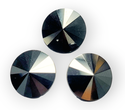 10mm Preciosa Rivoli Maxima - Jet Hematite