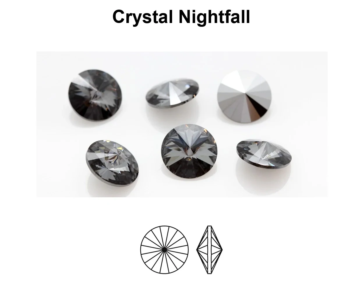 14mm Nightfall  - Preciosa Rivoli