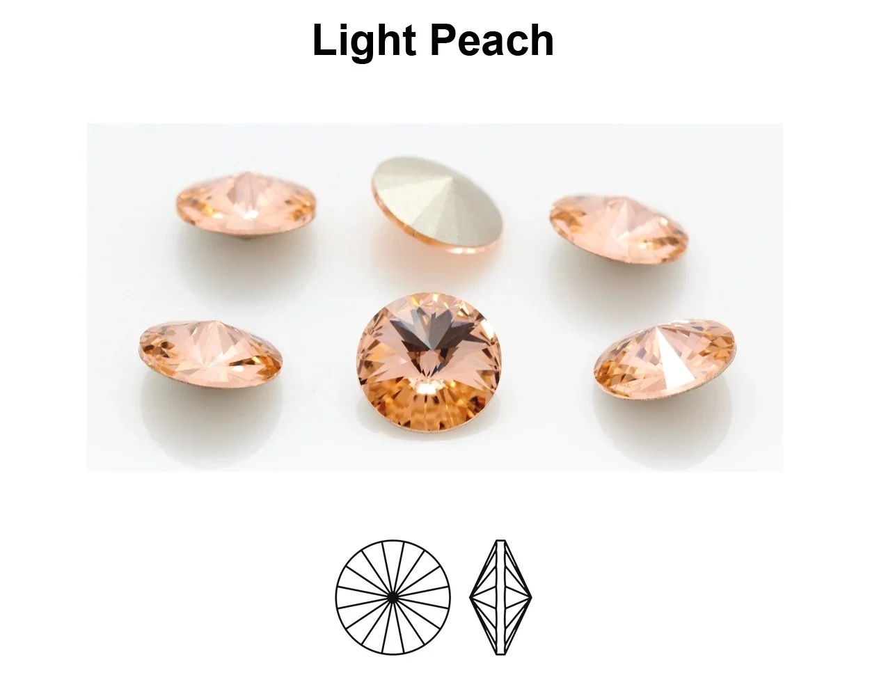 14mm Lt Peach - Preciosa Rivoli