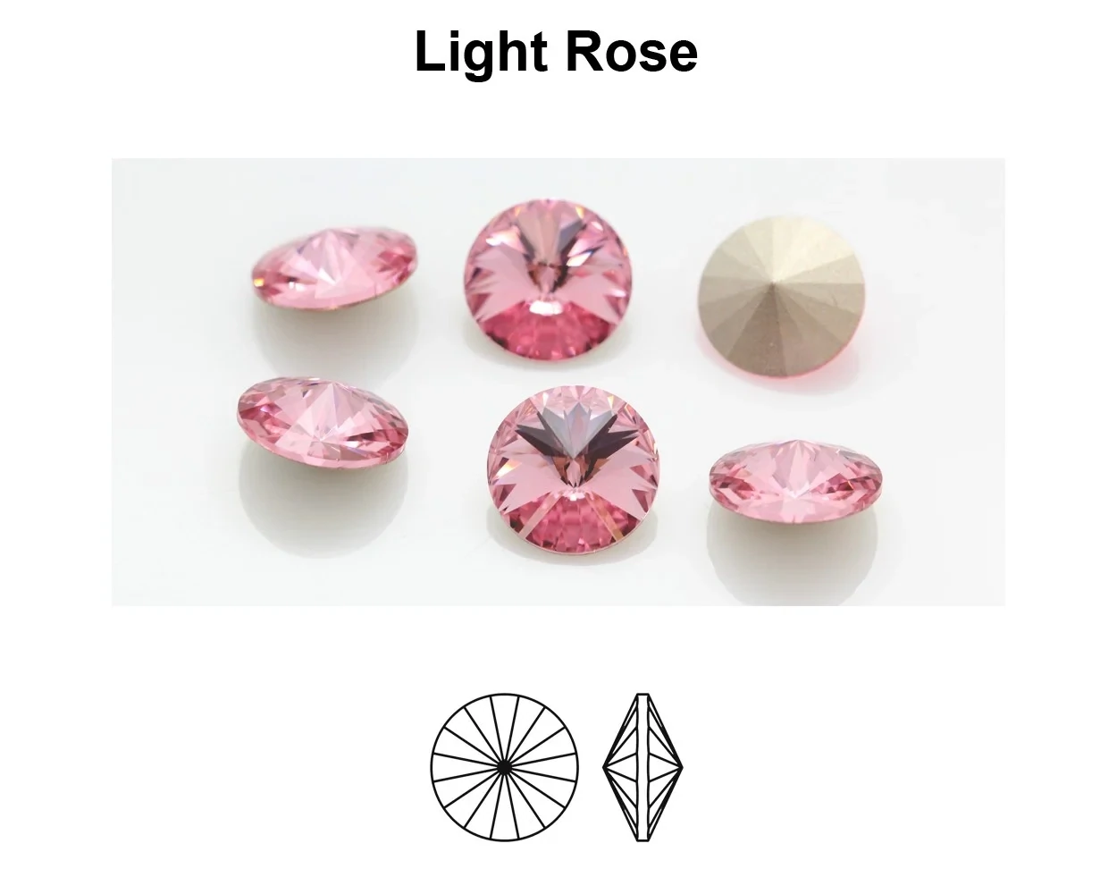 14mm Lt Rose - Preciosa Rivoli