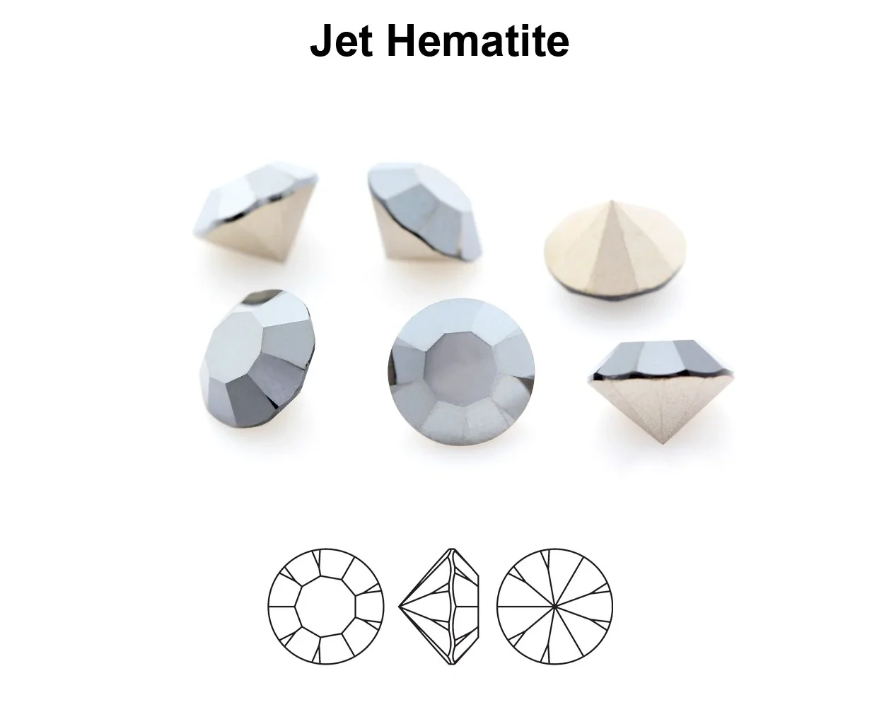 Chaton SS39 (8.3mm) Jet Hematite