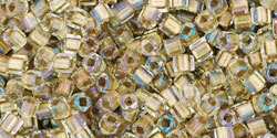 1.5mm Cubes Bead - Inside Color Crystal Gold Lined