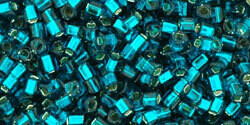 1.5mm Cubes Bead - Silverlined Teal