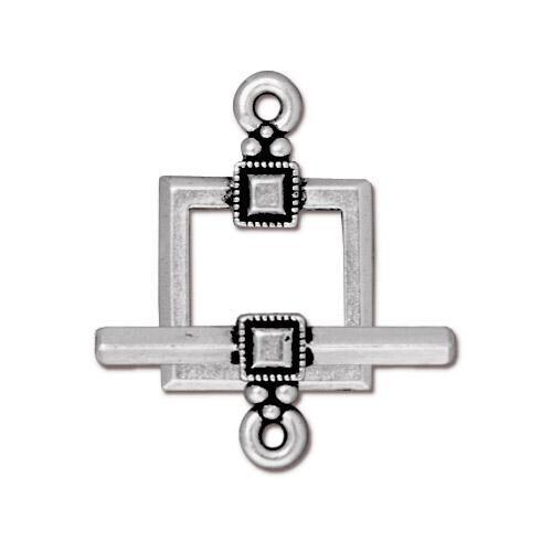 Toggle Deco Square Antique Silver Toggle Deco Square Antique Silver