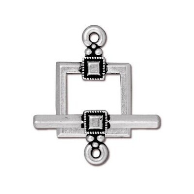 Toggle Deco Square Antique Silver Toggle Deco Square Antique Silver