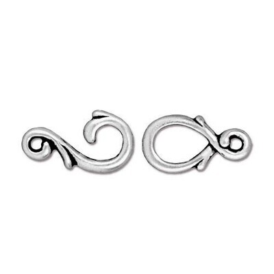 Hook & Eye Vine Clasp Antique Silver