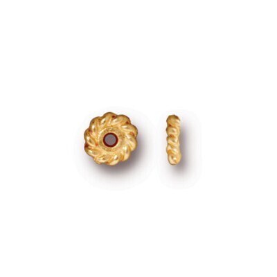 6mm Twist Spacer Bead Gold Plated