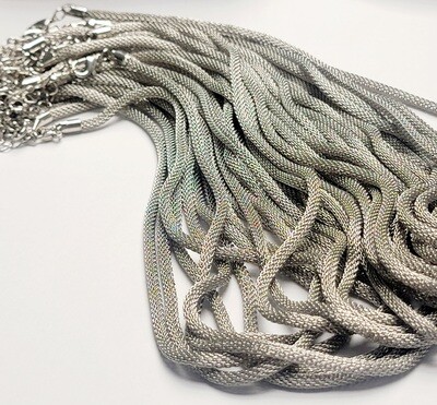 Silver Mesh Necklace 18 Inch with Extender Chain