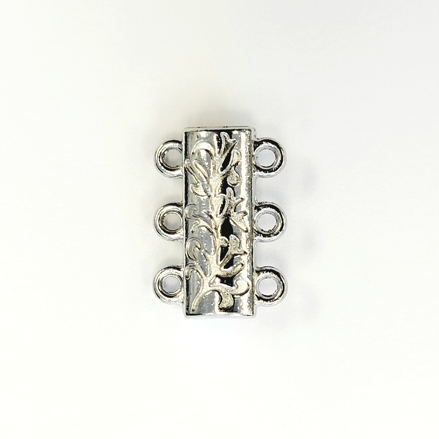 Alloy Magnet Clasp 3-Strand - Silver