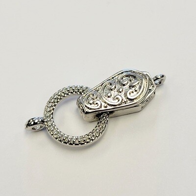 Fold Over Magnet Clasp 31mm - Silver