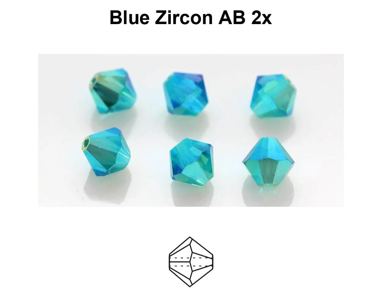 4mm PC Blue Zircon AB 2x 30pcs