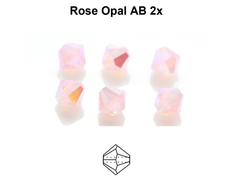 4mm PC Rose Opal AB 2x 30pcs