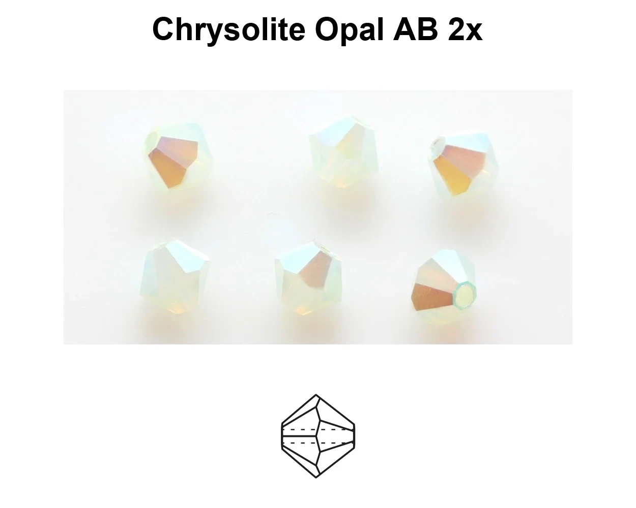 4mm PC Chrysolite Opal AB 2x 30pcs