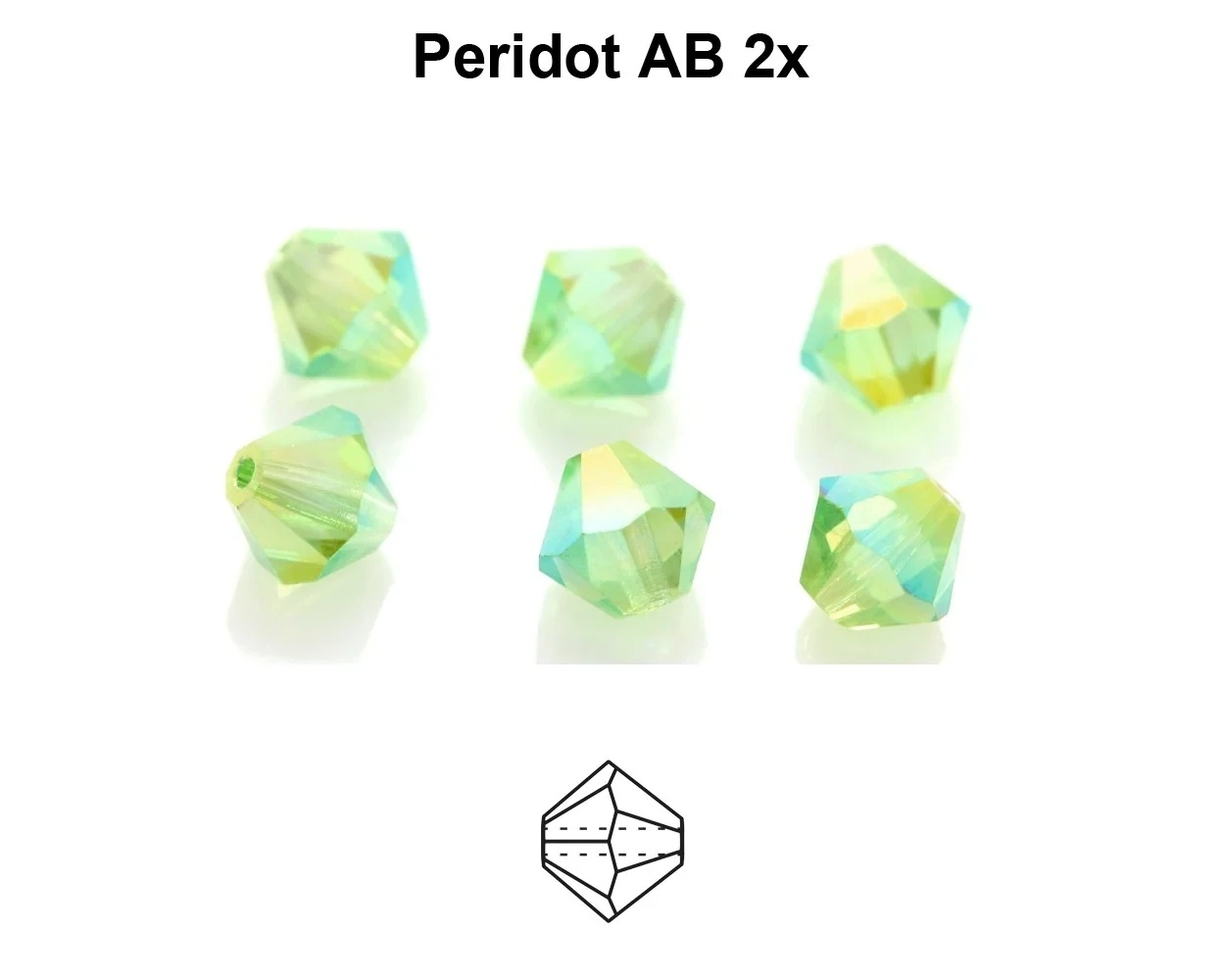 4mm PC Peridot AB 2x 30pcs