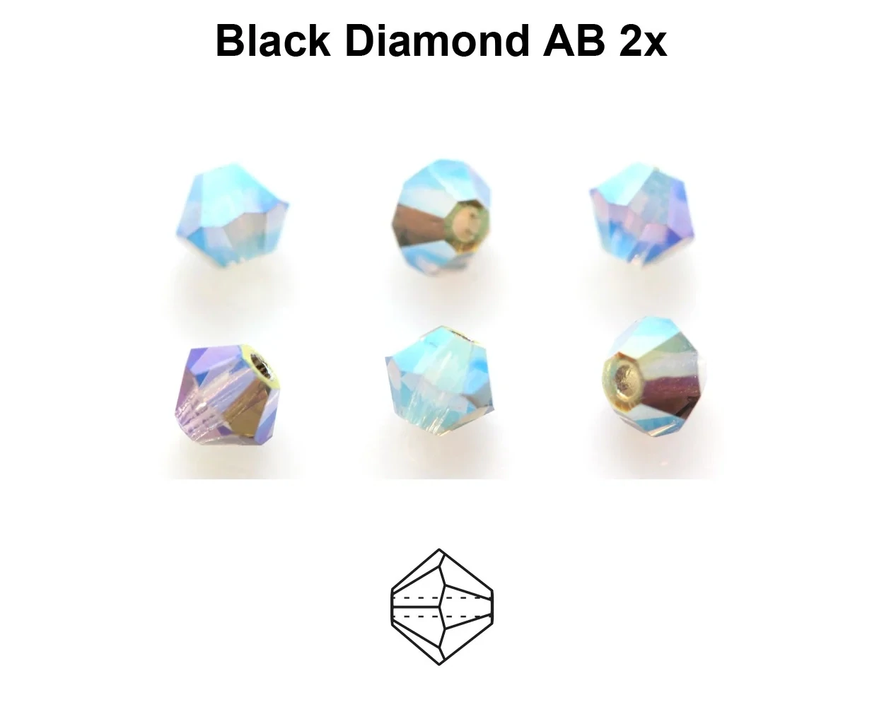 4mm PC Blk Diamond AB 2x 30pcs