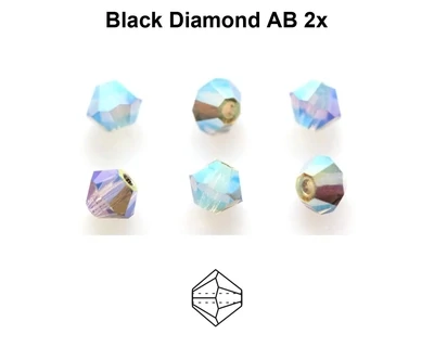 4mm PC Blk Diamond AB 2x 30pcs
