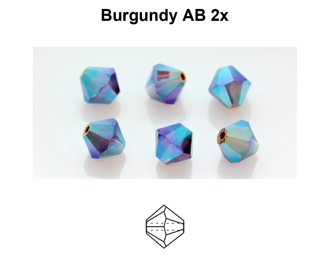 4mm PC Burgundy AB 2x-24