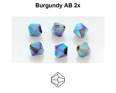 4mm PC Burgundy AB 2x-24 4mm PC Burgundy AB 2x-24