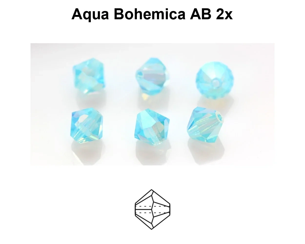 4mm PC Aqua Bohemica AB 2x 30pcs