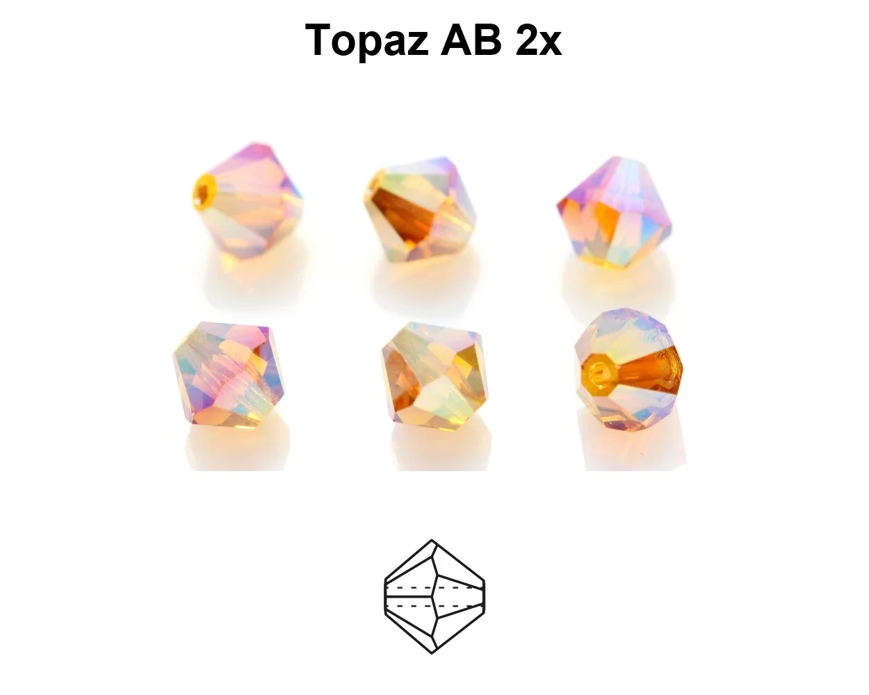 4mm PC Topaz AB 2x 30pcs