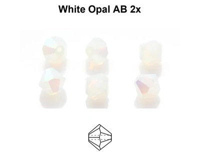 4mm PC White Opal AB 2x 30pcs