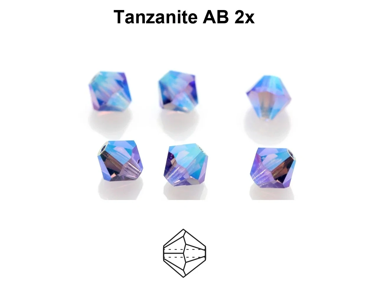 4mm PC Tanzanite AB 2x 30pcs