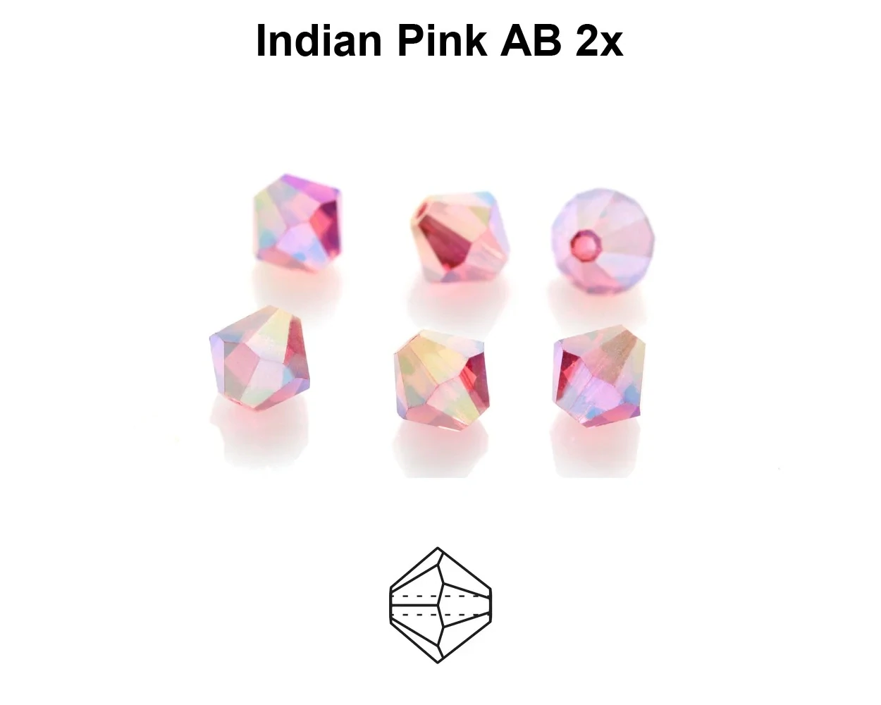 4mm PC Indian Pink AB 2x 30pcs