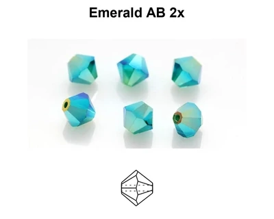 4mm PC Emerable AB 2x 30pcs