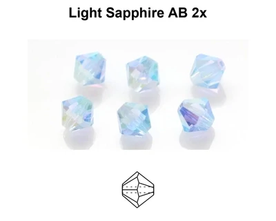 4mm PC Lt Sapphire AB 2x 30pcs
