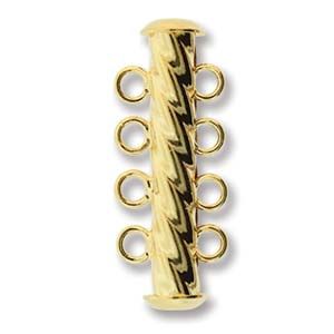 Fluted 4 Strand Clasp Gold Plated