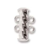 Fluted 2 Strand Clasp Silver Plated